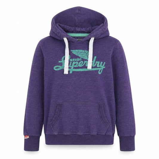 Womens UK S Regular Superdry Purple Pullover Hoodie