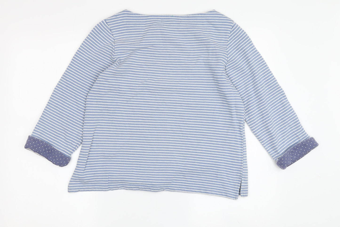 Womens UK Size S Woolovers Blue Cotton Blend Blouse