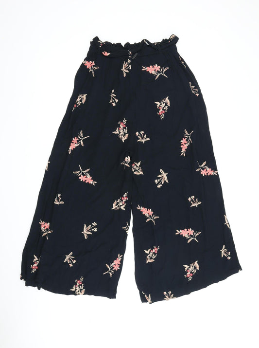 Billabong Women's Black Floral Cropped Trousers XS