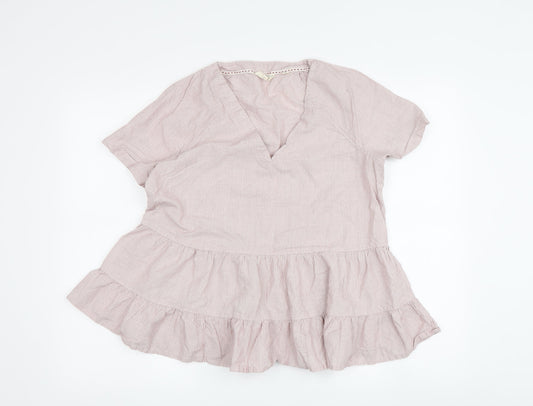 Fat Face Women's Pink Striped Tunic Blouse UK 8