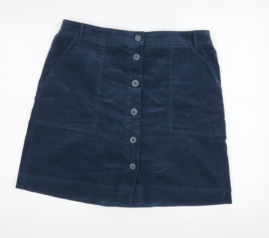 White Stuff Women's Blue Corduroy Skirt Size 14