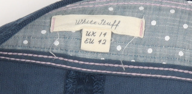 White Stuff Women's Blue Corduroy Skirt Size 14