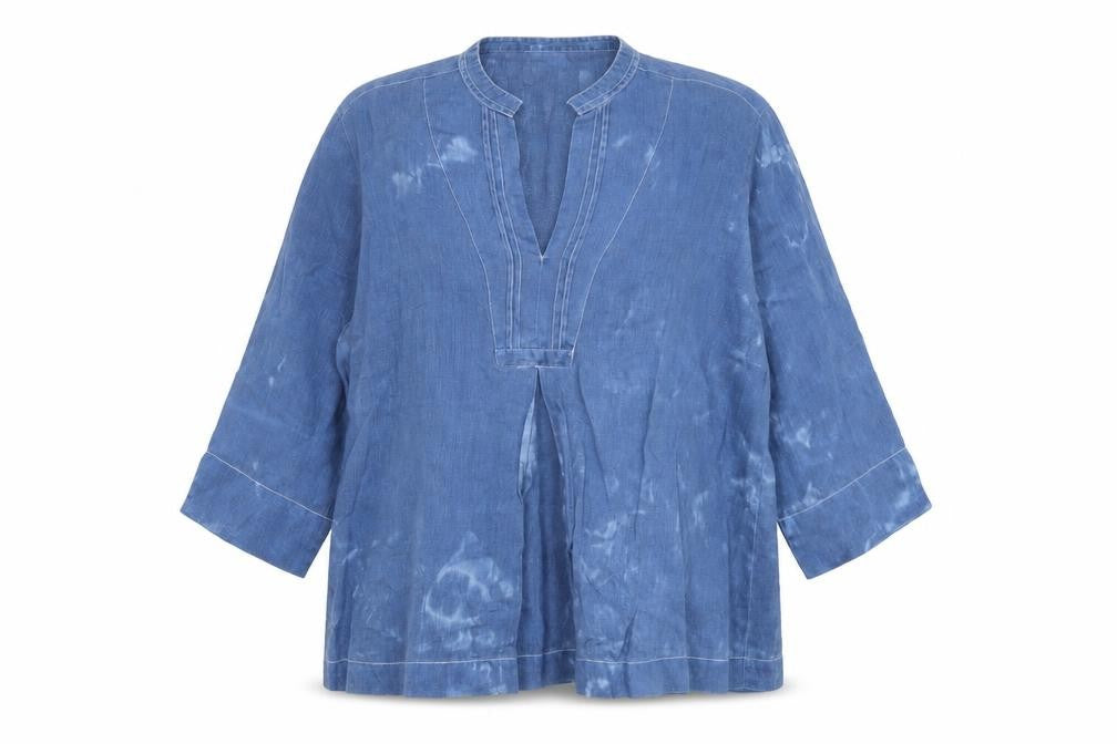Womens UK Size 14 Austin Reed Blue Linen Blouse
