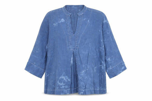 Womens UK Size 14 Austin Reed Blue Linen Blouse