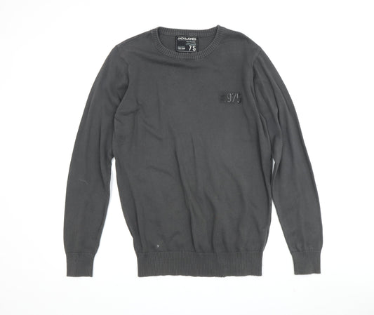 Jack & Jones Men's Black S Jumper, Logo Pullover