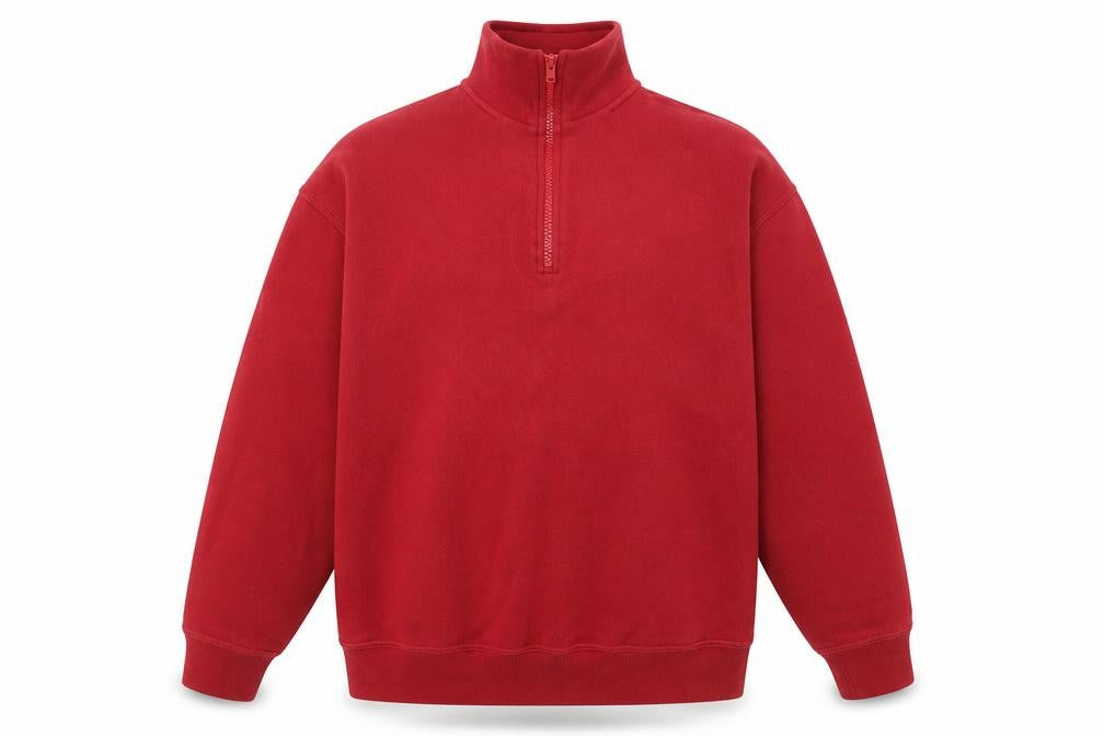 Mens UK M Regular Glenmuir Red 1/4 Zip Sweatshirt