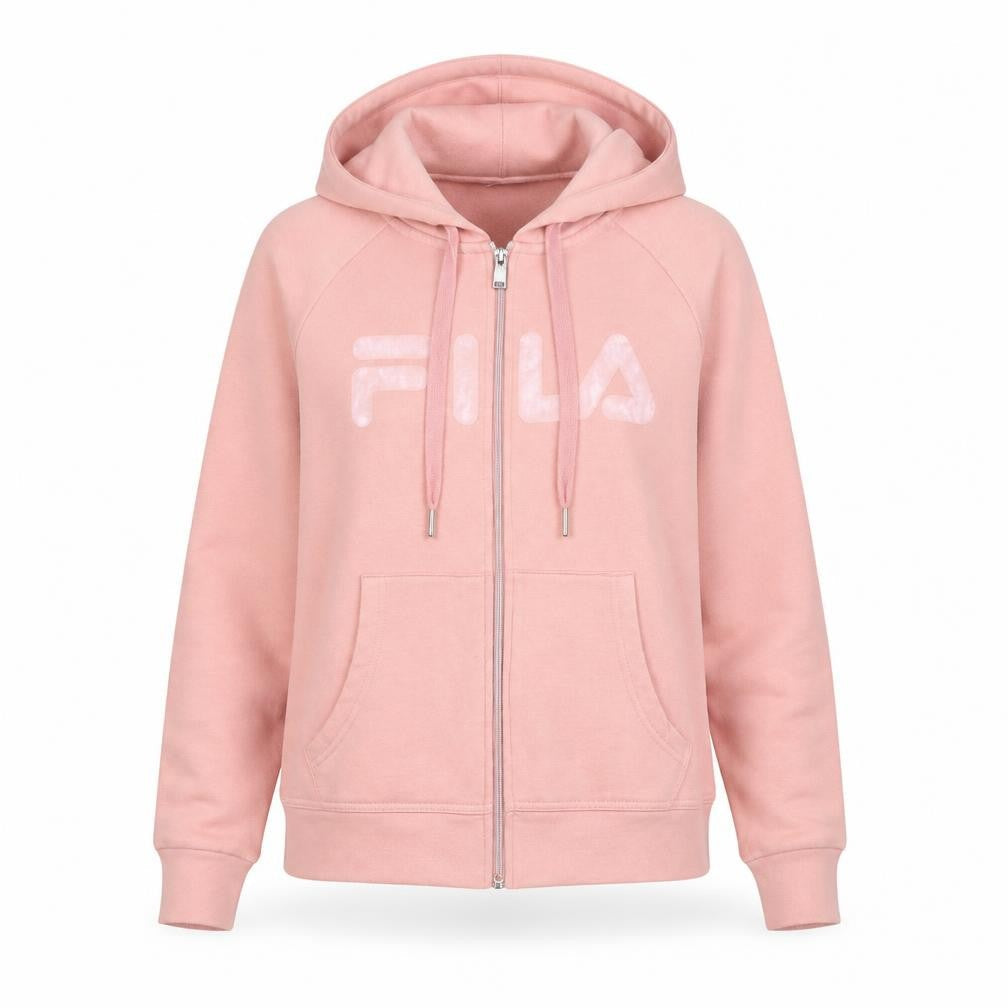 Womens UK S Regular FILA Pink Full Zip Hoodie