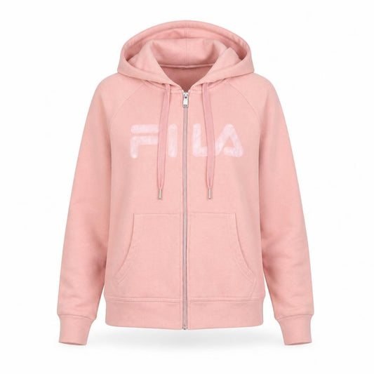 Womens UK S Regular FILA Pink Full Zip Hoodie