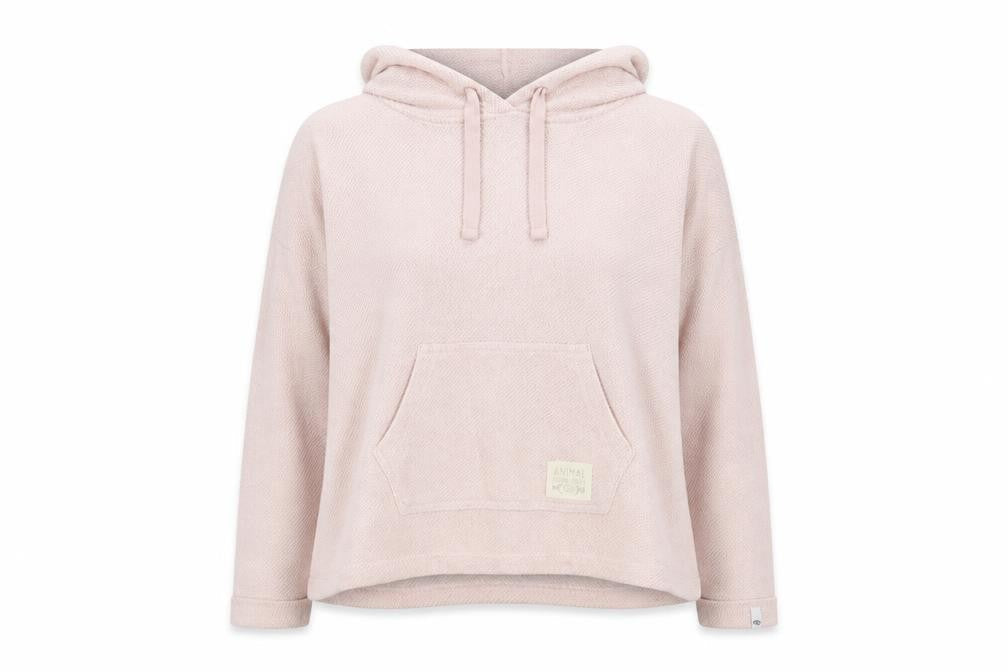 Womens UK 8 Relaxed Animal Pink Pullover Hoodie