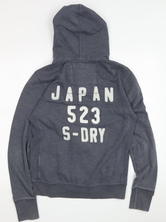 Superdry Men's Grey Full Zip Hoodie L - Logo Style