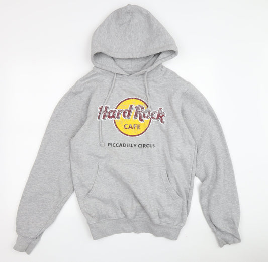 Hard Rock Unisex Grey Hoodie M Pullover Music Logo