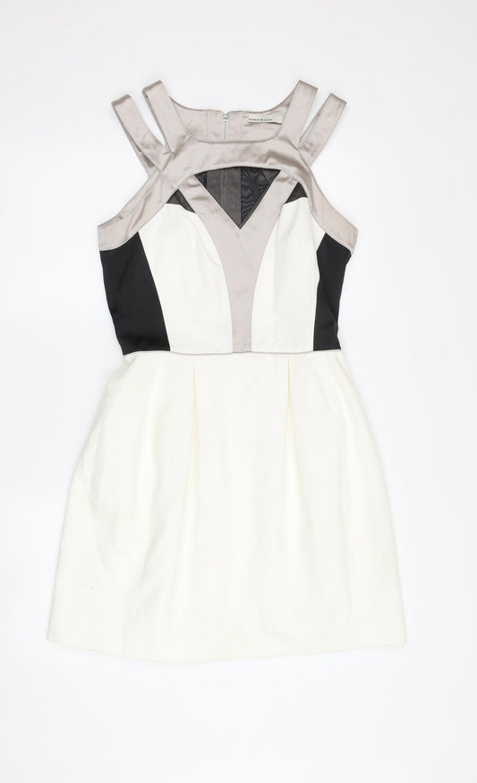 Karen Millen Women's Colourblock A-Line Dress Size 10