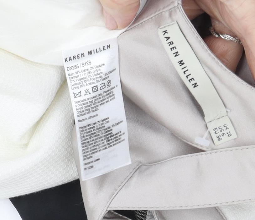 Karen Millen Women's Colourblock A-Line Dress Size 10