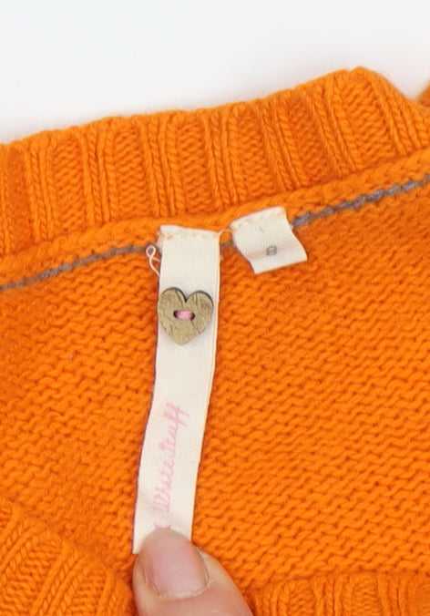 White Stuff Women's Orange Pullover Jumper, Size 10