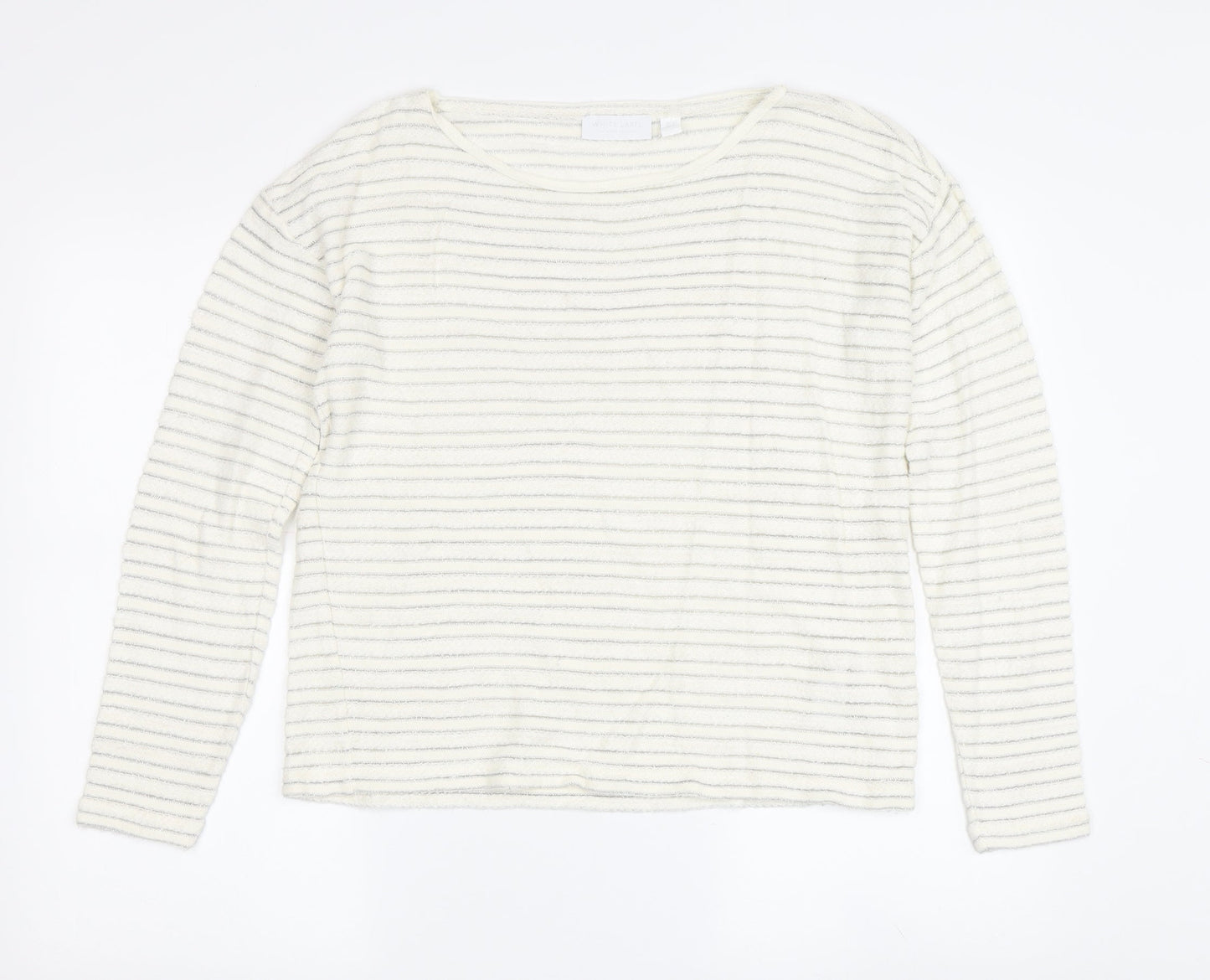 The White Company Women's Ivory Striped Knit Sweater Size 8
