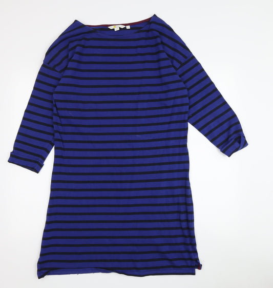 Boden Women's Blue Striped 3/4 Sleeve Dress