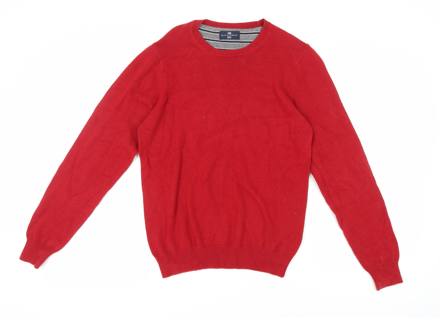 Marks and Spencer Men's Red Cotton Pullover Jumper S