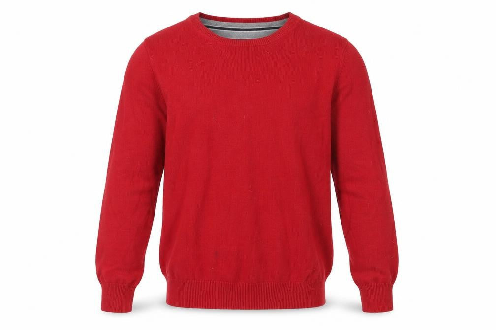 Marks and Spencer Men's Red Cotton Pullover Jumper S