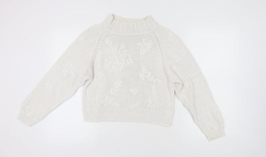 Tour de Force Women's Ivory Floral Pullover Jumper