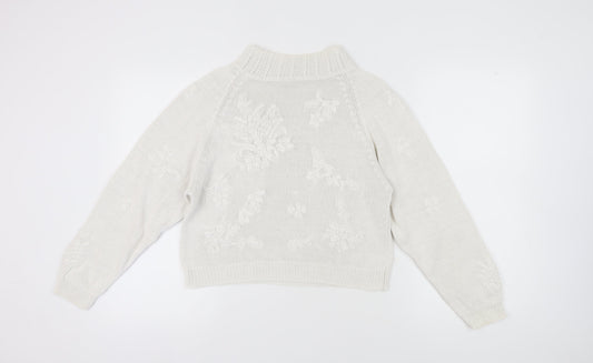 Tour de Force Women's Ivory Floral Pullover Jumper