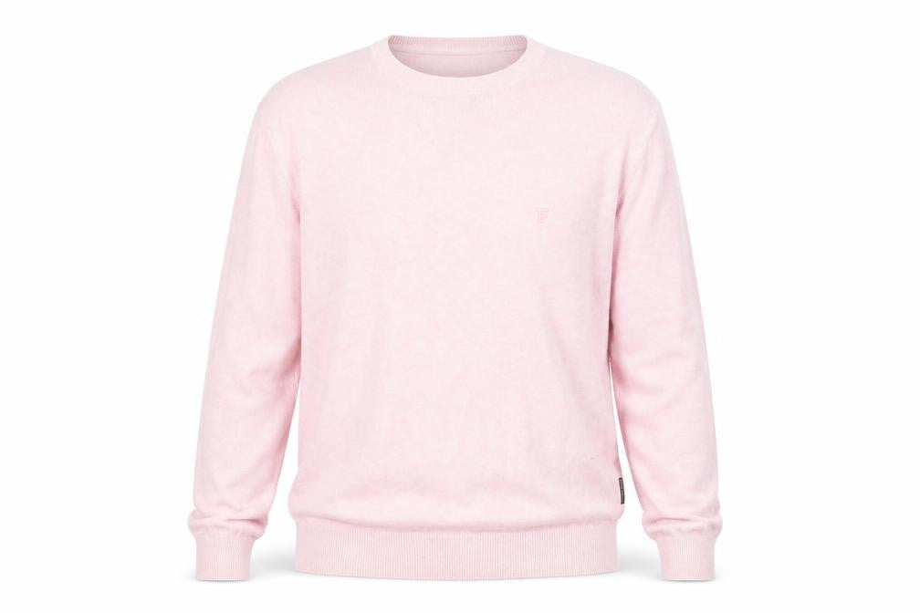Front view of French Connection Men's Pink Cotton jumper - M