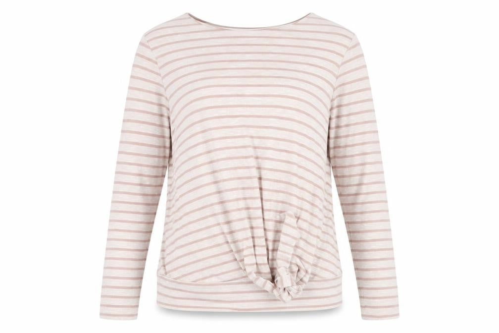 Marks and Spencer Women’s Pink Striped Boat Neck T-Shirt Size 12