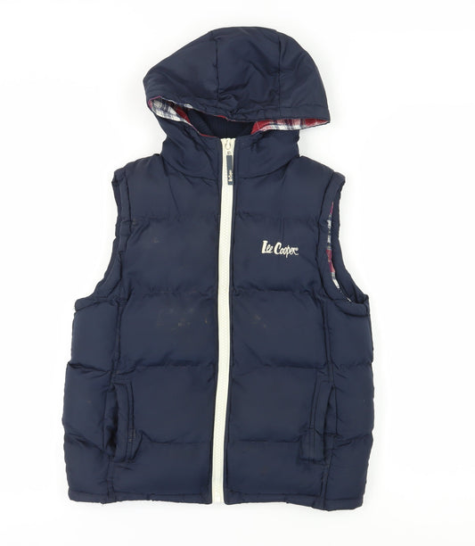 Lee Cooper Blue Hooded Puffer Waistcoat Teens Size 10