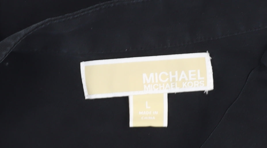 Michael Kors Women's Black Long Sleeve Blouse L