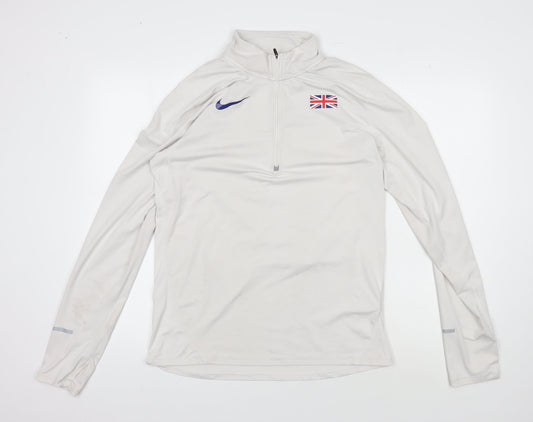 Nike Men's White Graphic Pullover Hoodie M