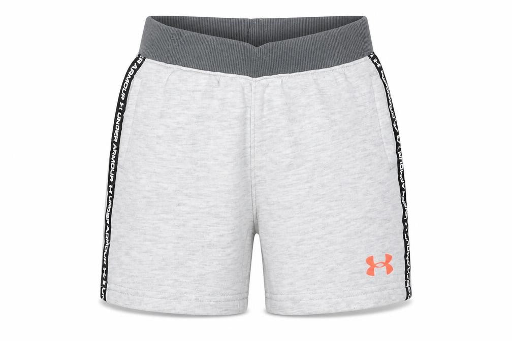 Front view of Under Armour boys’ grey athletic shorts 2-3 years