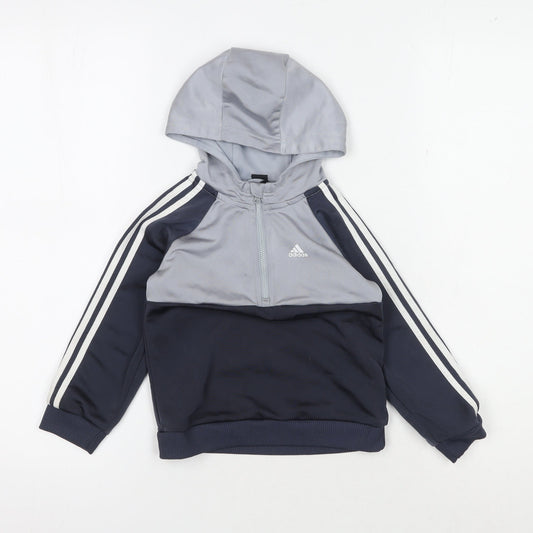 Adidas Boys Grey Pullover Hoodie 2-3 Years