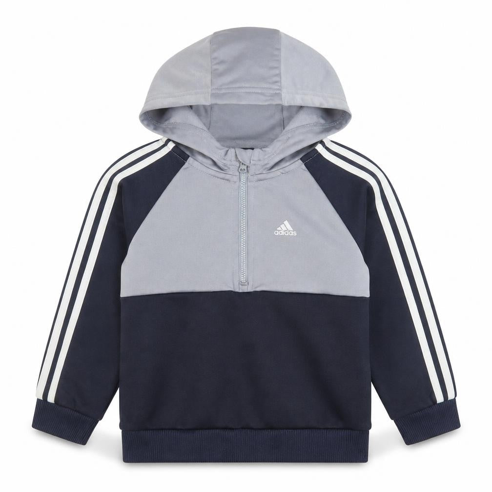 Front view of Adidas boys’ grey pullover hoodie 2-3 years