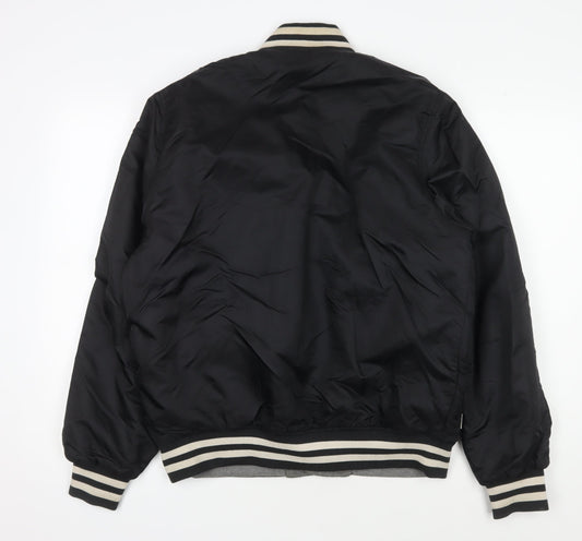 Duffer Men's Black Varsity Jacket, Size M, College Style