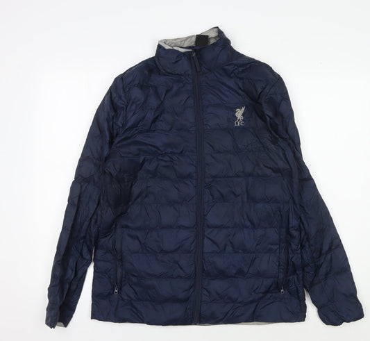 L.F.C Men's Blue Puffer Jacket M Casual Zipped Pockets