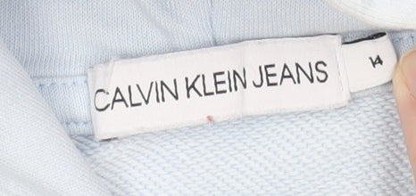 Calvin Klein Women's Blue Pullover Hoodie Size 14