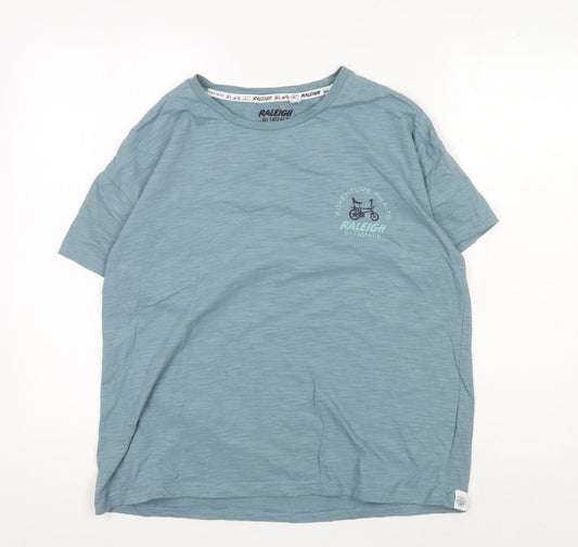 FatFace Women's Blue Bicycle Graphic T-Shirt, Size 14