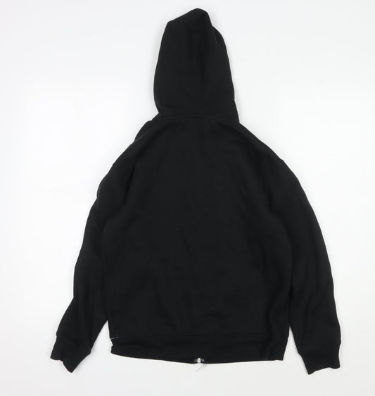 No Fear Boys Black Full Zip Hoodie with Graphic Print - 13 Years
