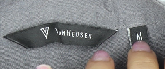 Van Heusen Grey Button-Up Shirt M Unisex Adults