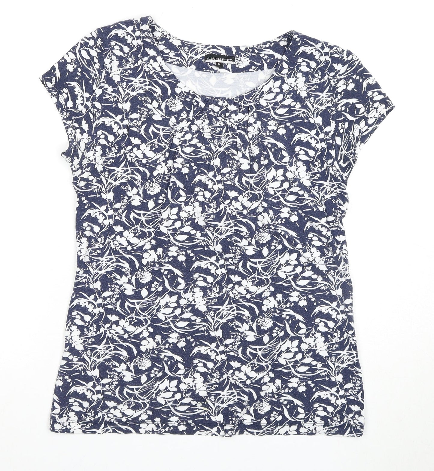 Austin Reed Women's Blue Floral T-Shirt, M, Casual Summer Top