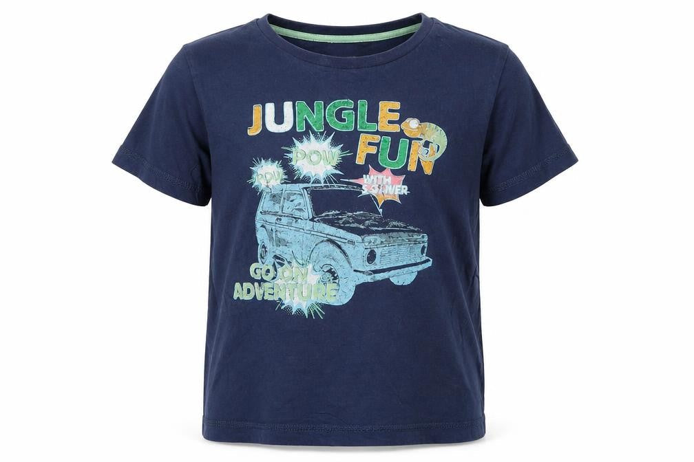 s.Oliver Boys Blue Jungle Print T-Shirt Size 8