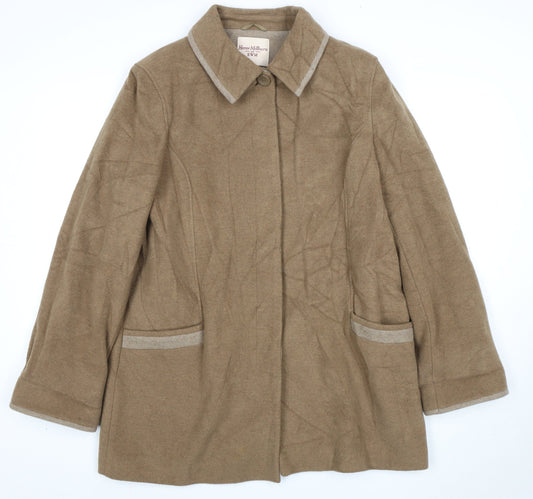 Honor Millburn Women's Beige Wool Mid-Length Coat