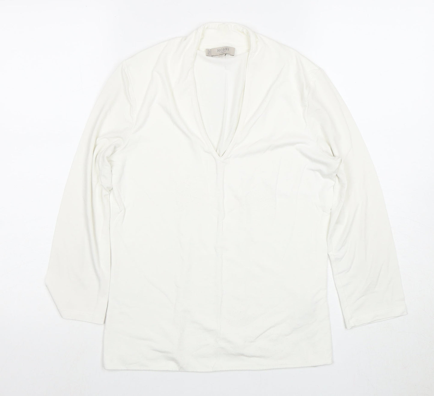 Hobbs Women's White Long Sleeve Blouse - Size S