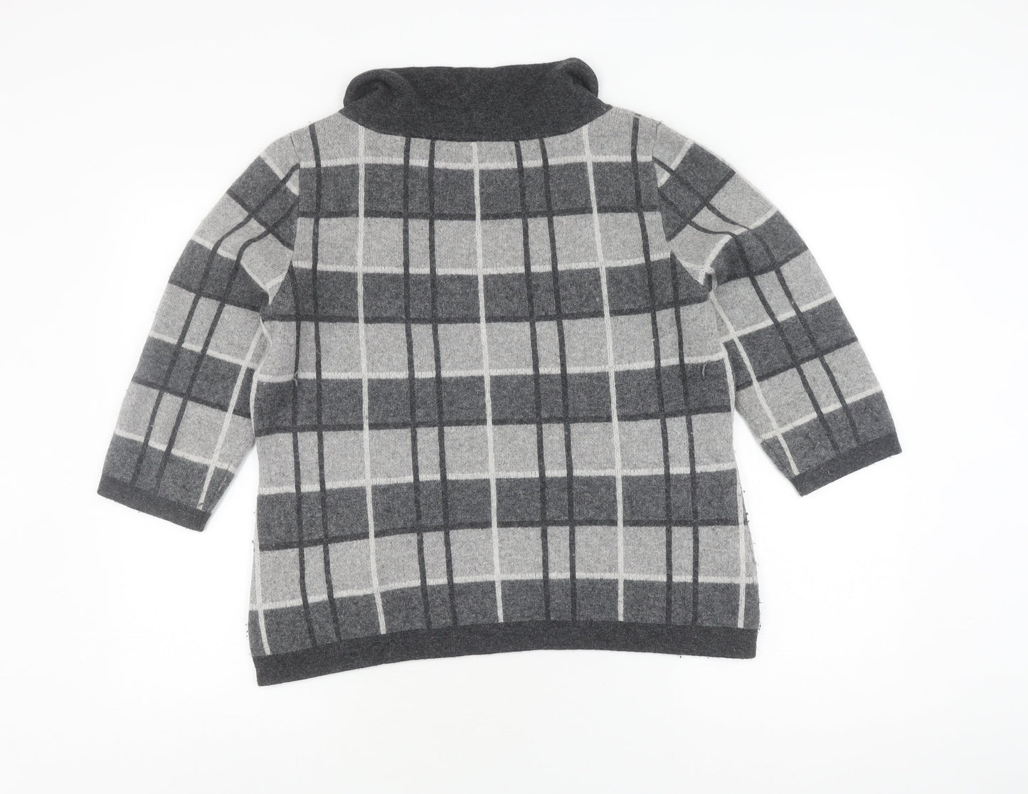 Viyella Women's Grey Check Pullover Jumper XL