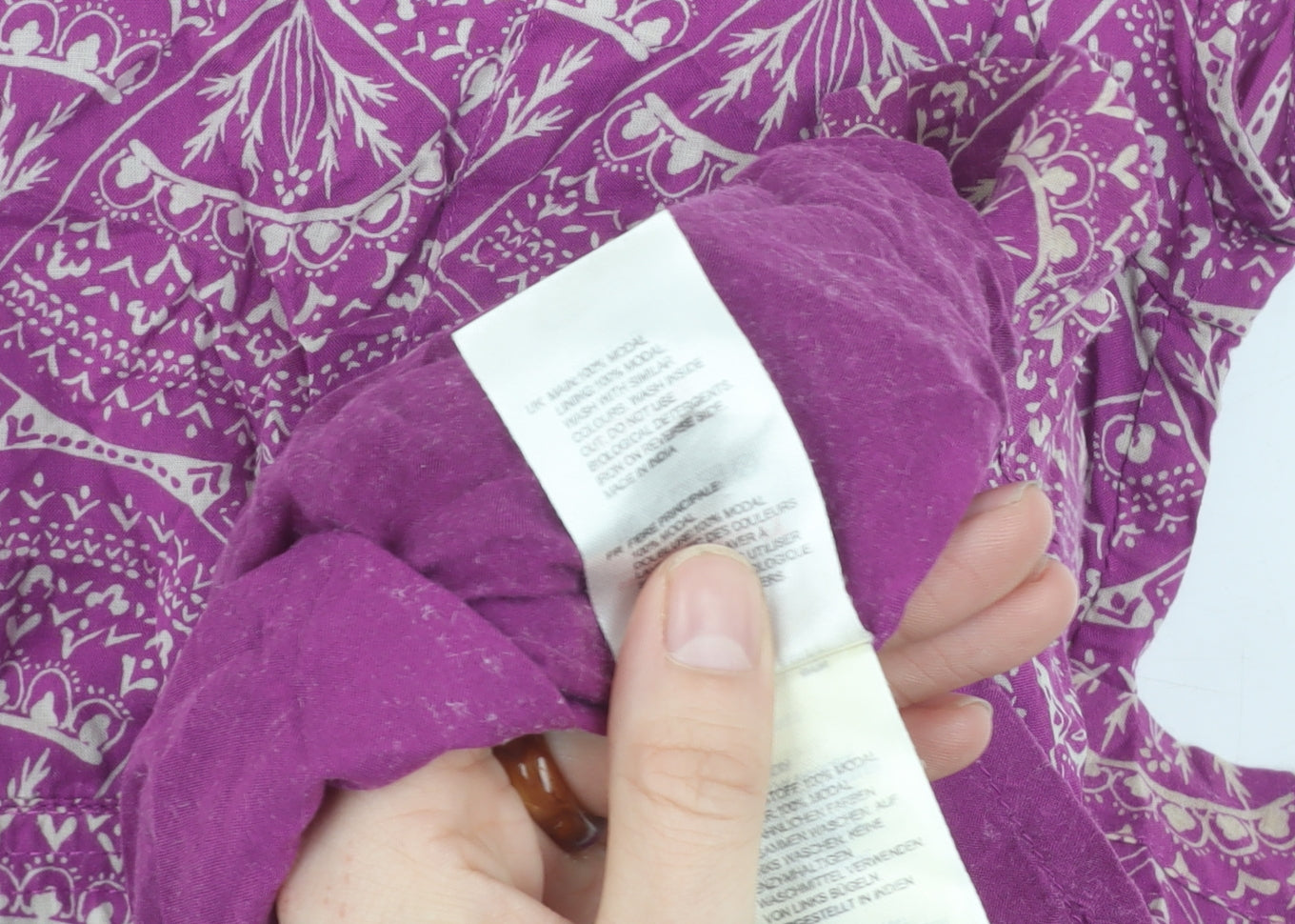 White Stuff Women's Purple Geometric Shift Dress Size 10