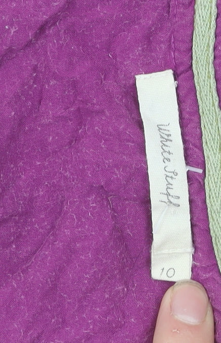 White Stuff Women's Purple Geometric Shift Dress Size 10