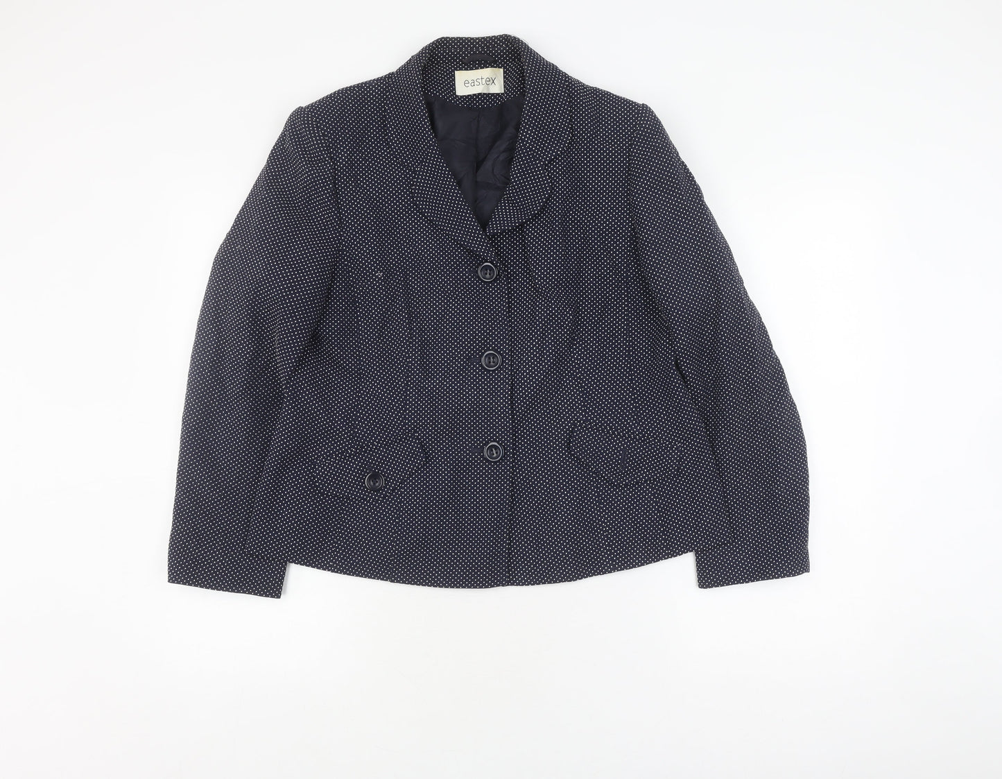 Eastex Women's Blue Polka Dot Suit Jacket Size 12