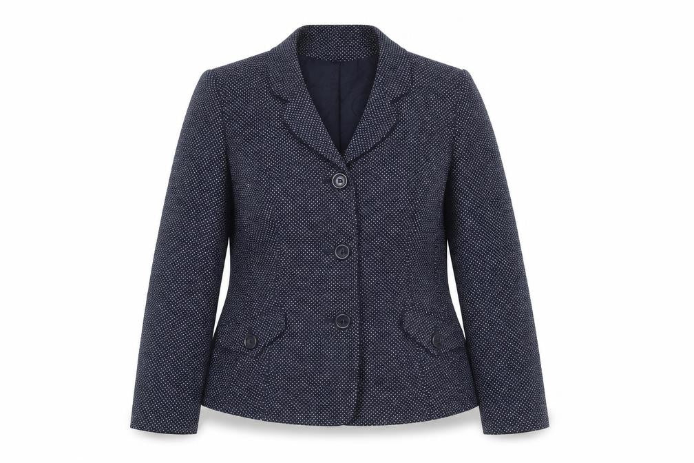Eastex Women's Blue Polka Dot Suit Jacket Size 12