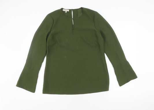 Hobbs Women's Green Blouse, Size 10, Flared Sleeve