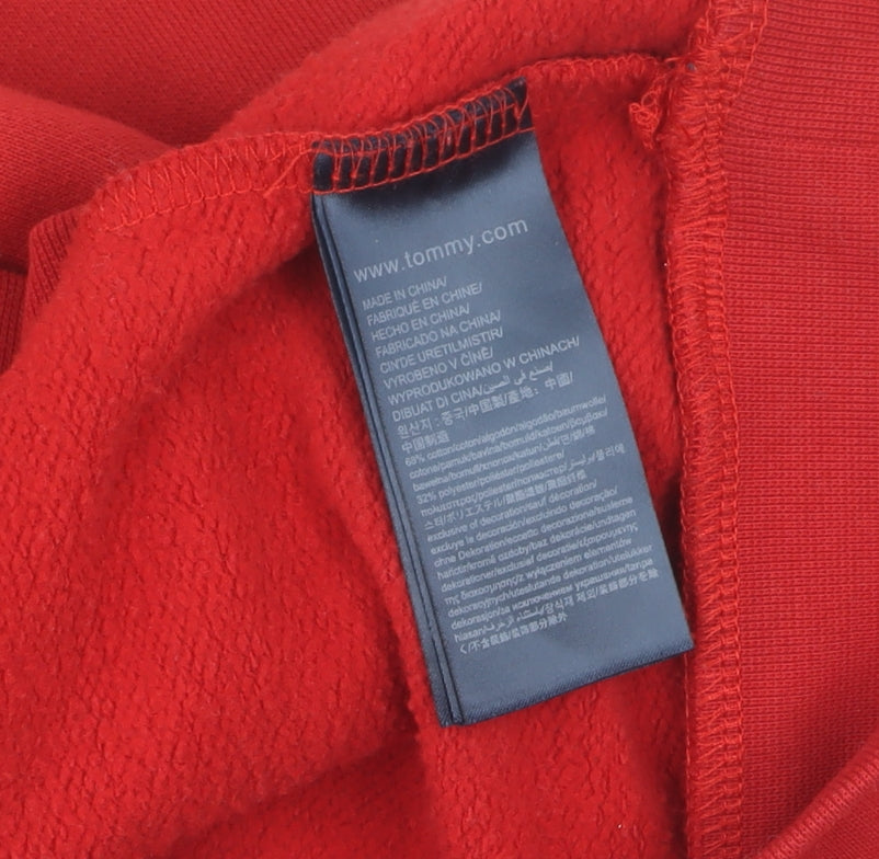 Tommy Jeans Women's Red Pullover Sweatshirt L