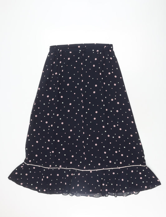 Jacques Vert Women's Blue Polka Dot Knee Length Skirt